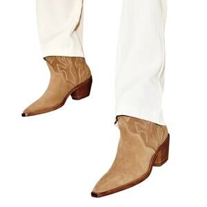 REFORMATION Otto Western‎ Suede Boot in Toasted Coconut-Size 6.5